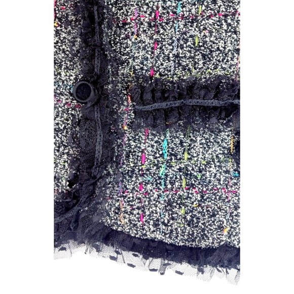 Vtg 80s/90s Sweater Cardigan Sz L BEREK by Takako Sakon Woven Multi Color Lace - Picture 11 of 16